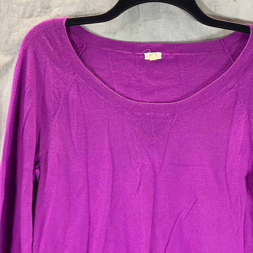 J.CREW Women's Purple Crewneck Lightweight Long Sleeve Pullover Sweater SZ S