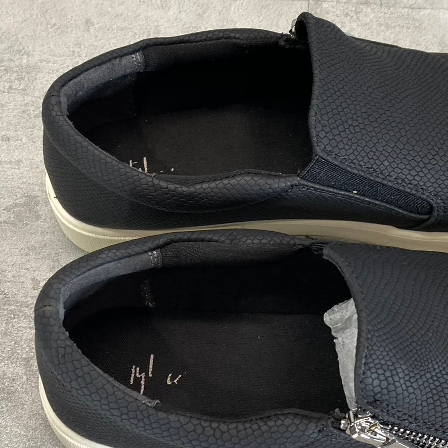 STYLE & CO Women's Black Textured Moira Zip Round-Toe Slip-On Sneakers SZ 8