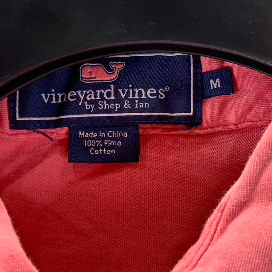 VINEYARD VINES Men's Red Classic Pima Pique Short-Sleeve Polo Shirt SZ M