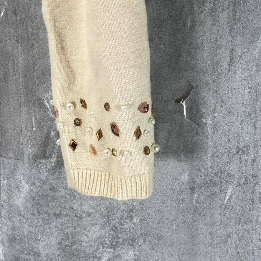 INC INTERNATIONAL CONCEPTS Women's Ivory Jewel Embellished Muffler Scarf SZ OS