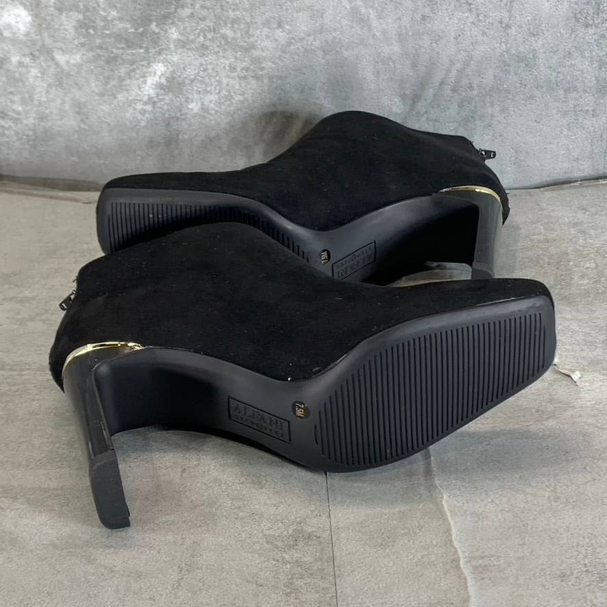 ALFANI Step N' Flex Women's Black Micro Brittnee Square-Toe Booties SZ 7.5