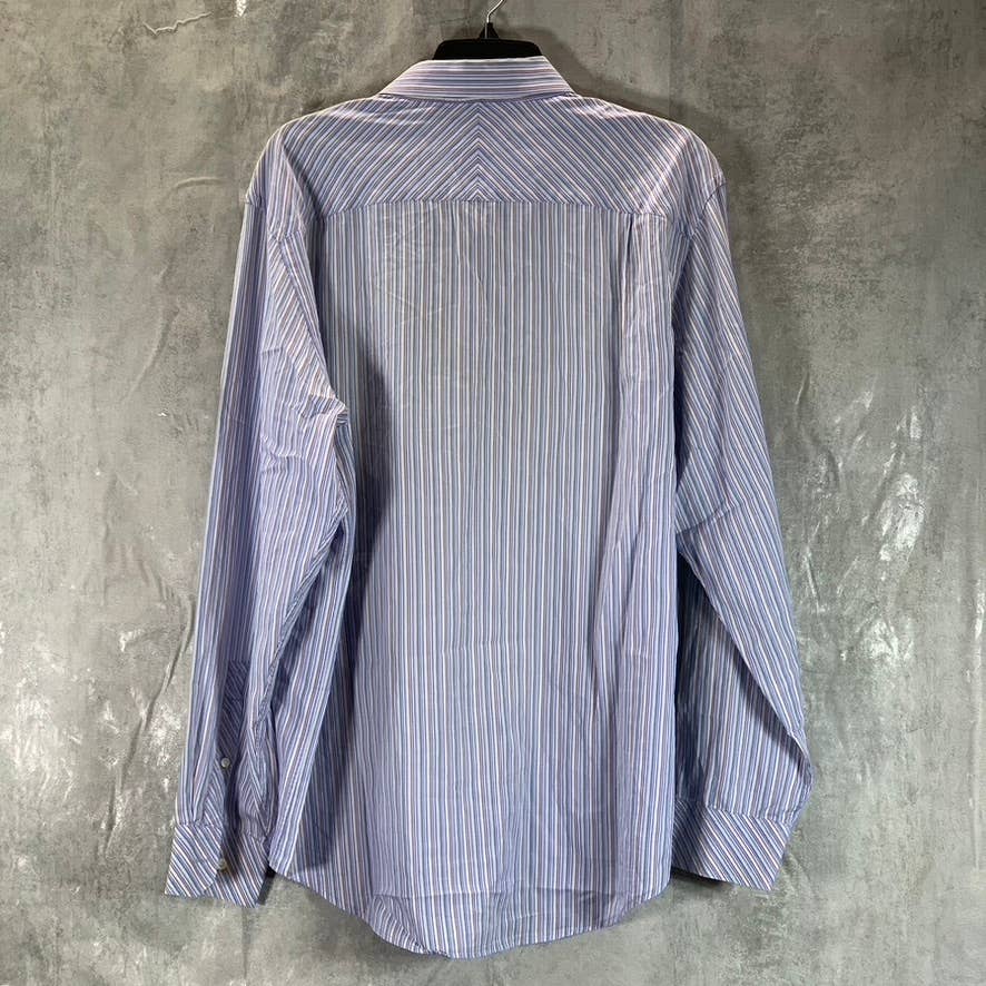 BANANA REPUBLIC Men's Light Blue Pinstripe Classic-Fit Button-Up Shirt SZ L