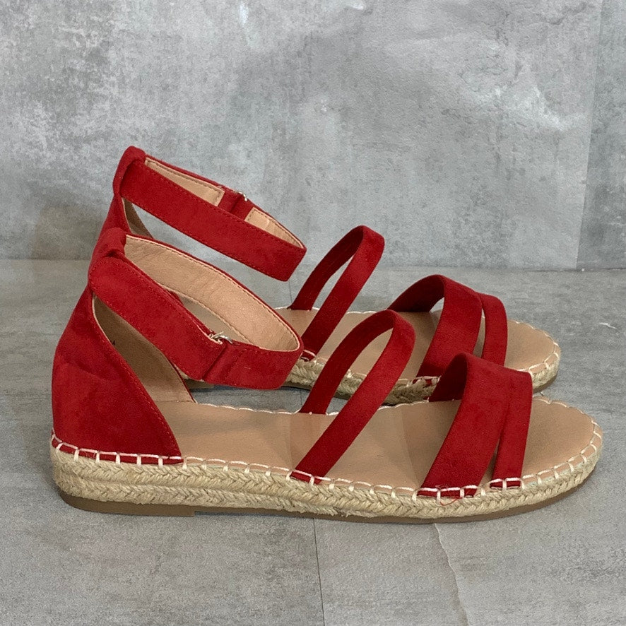 JOURNEE COLLECTION Red Round Open-Toe Slip-On Rochelle Espardille Sandals SZ 8