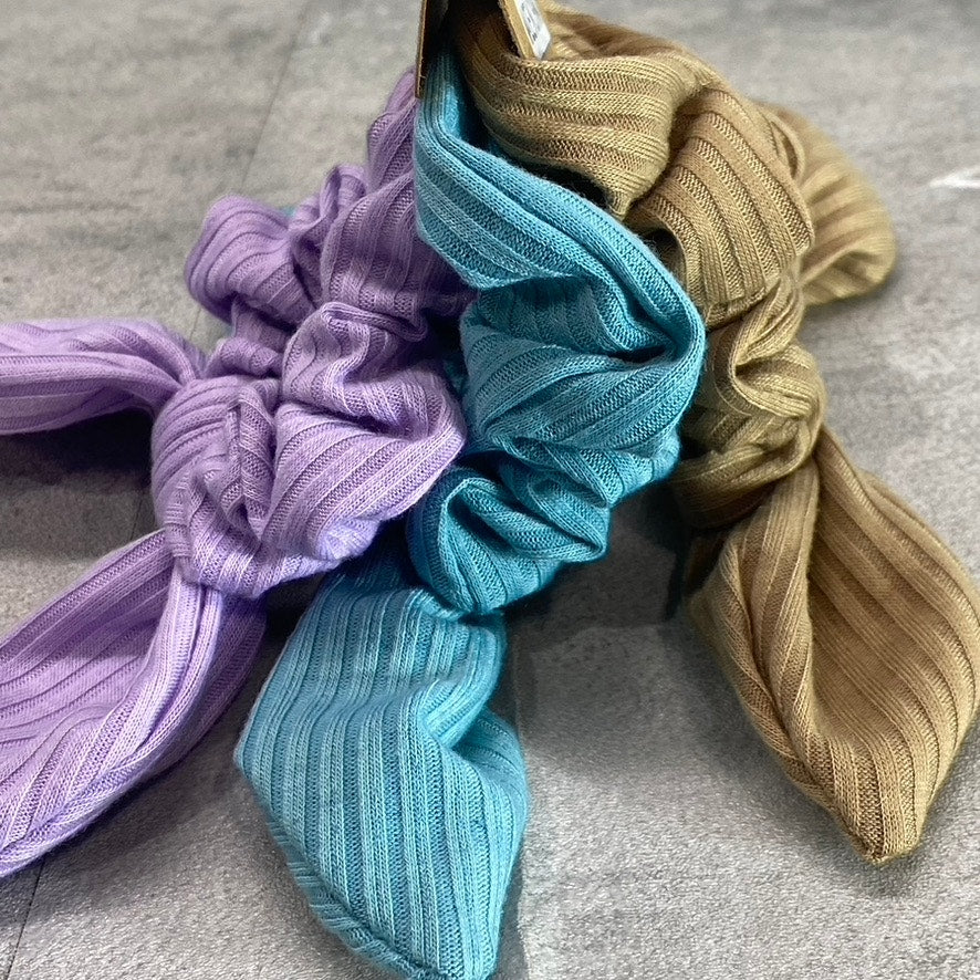 BERRY Women's Assorted Knot Detail Ribbed 3-Piece Hari Scrunchies SZ OS