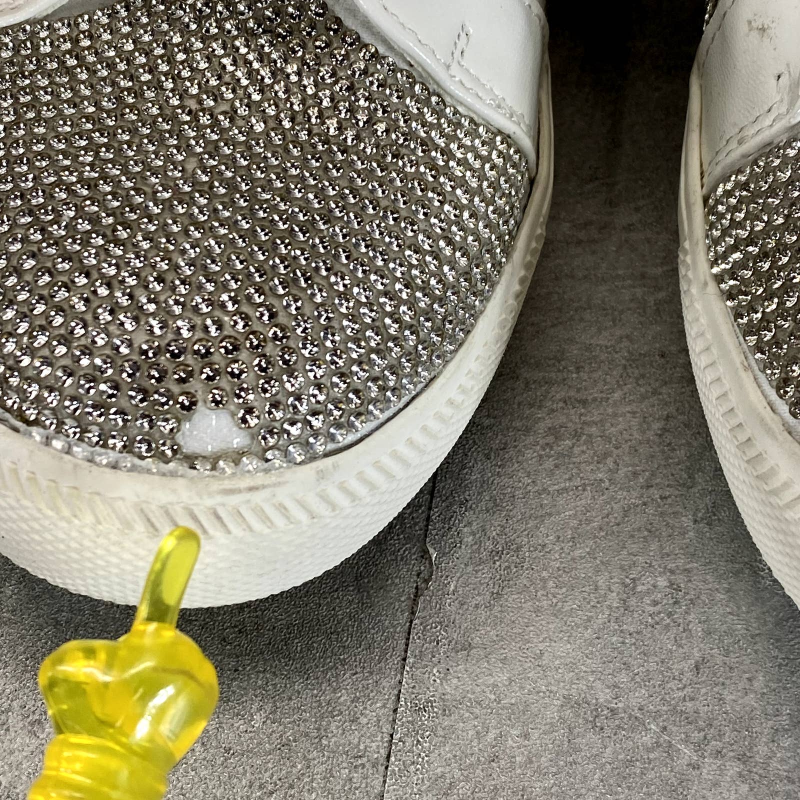 INC INTERNATIONAL CONCEPTS Women's Silver Rhinestone Debby Wedge Sneakers SZ 6