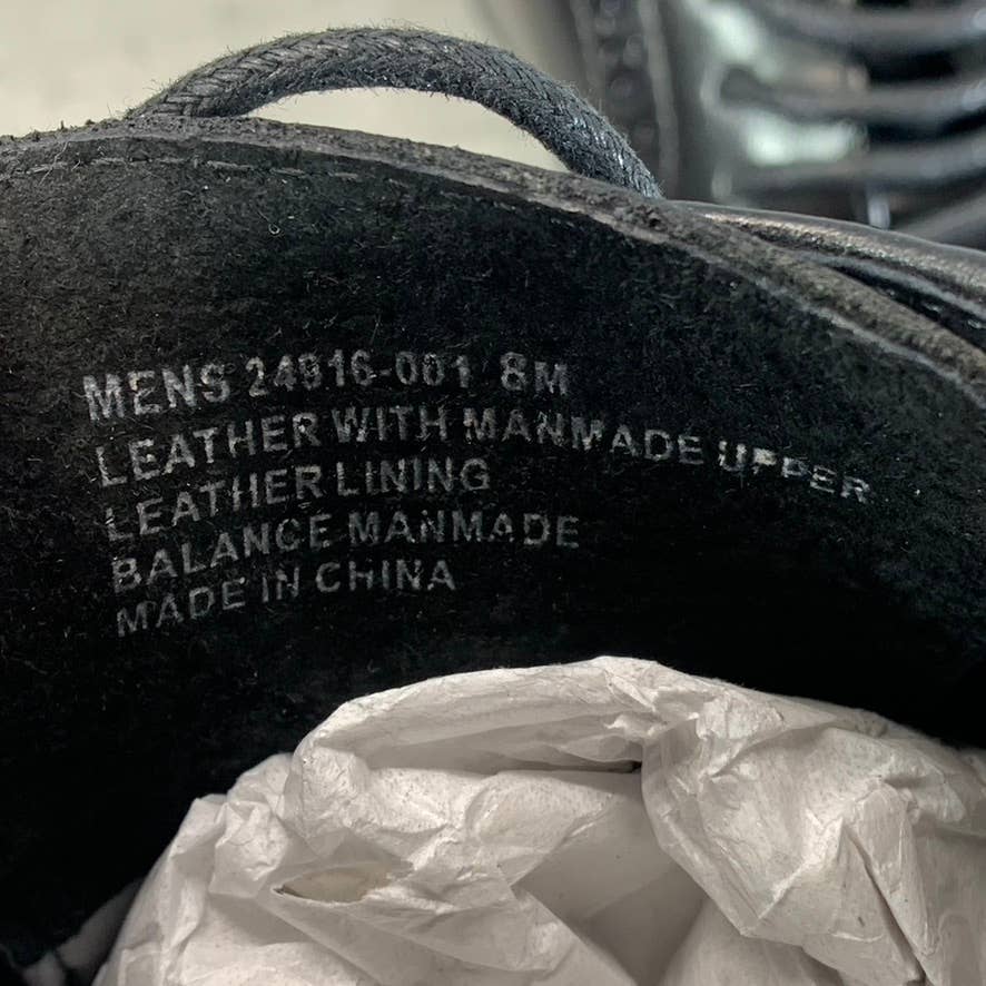 STACY ADAMS Men's Black Leather Garrison Wingtip Lace-Up Oxfords SZ 8