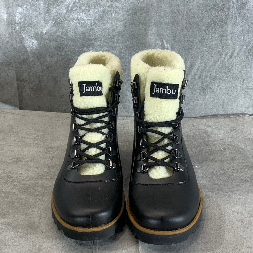 JAMBU Women's Black Rainey Faux-Fur Waterproof Memory Foam Hiker Boots SZ 6.5