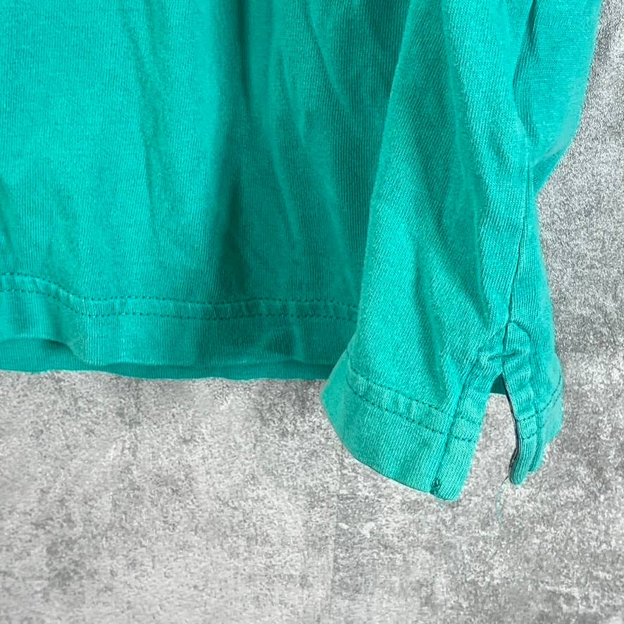 LANDS' END Men's Teal Shadow Super-T Cotton Short-Sleeve Polo Shirt SZ L