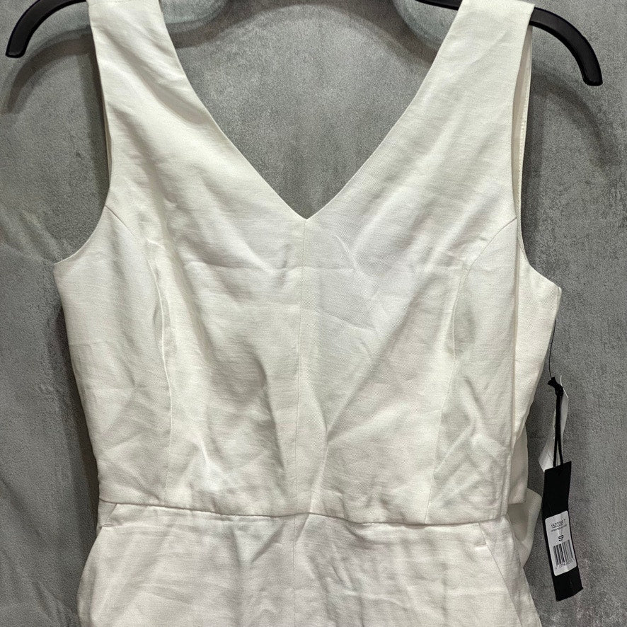 BLACKTAPE Off-White Open-Back V-neck Sleeveless Romper SZ S