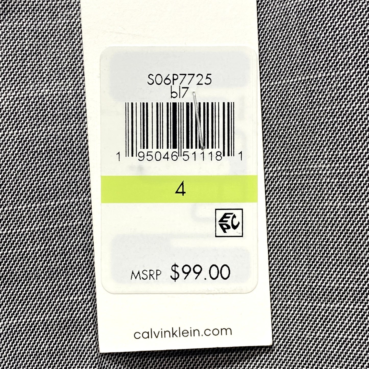 CALVIN KLEIN Grey Textured Skinny Ankle Dress Pants SZ 4