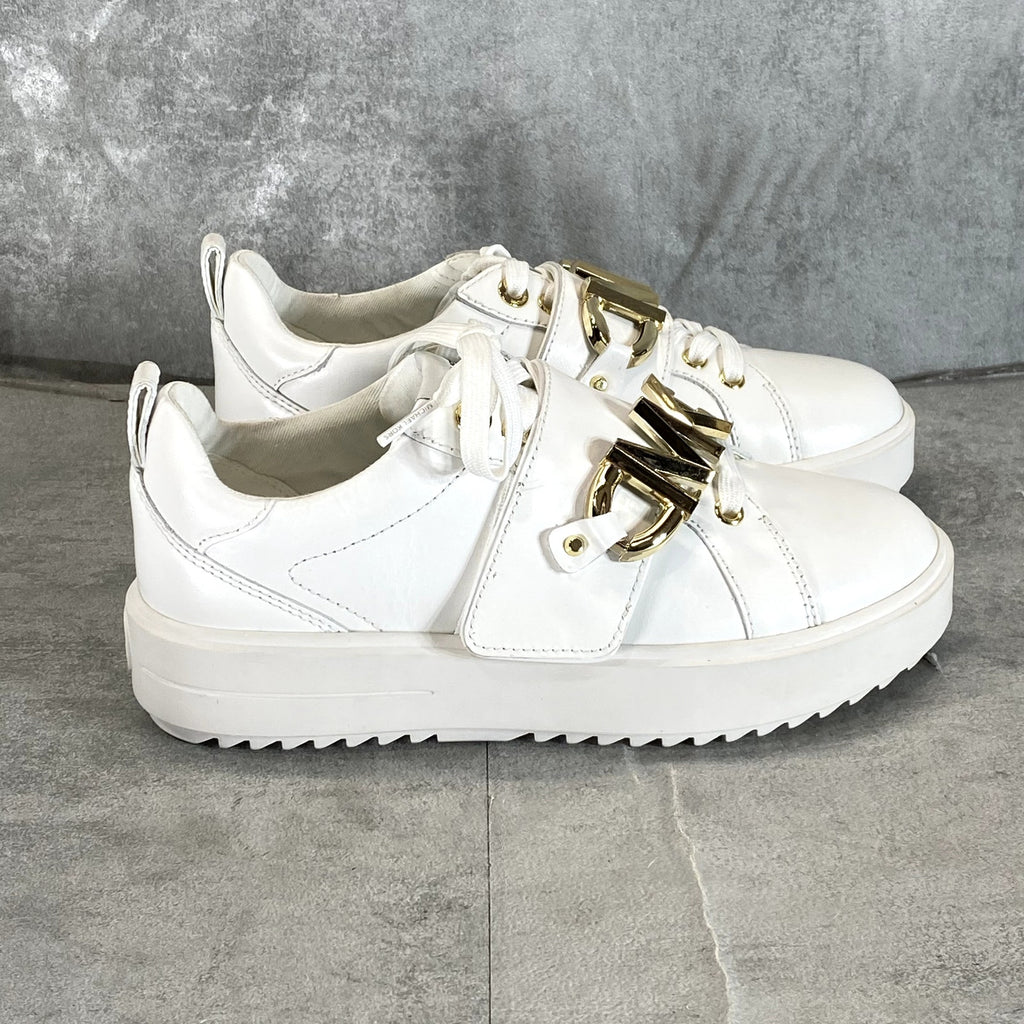 MICHAEL MICHAEL KORS Women's White Leather Emmett Lace-Up Platform Sneakers SZ 5