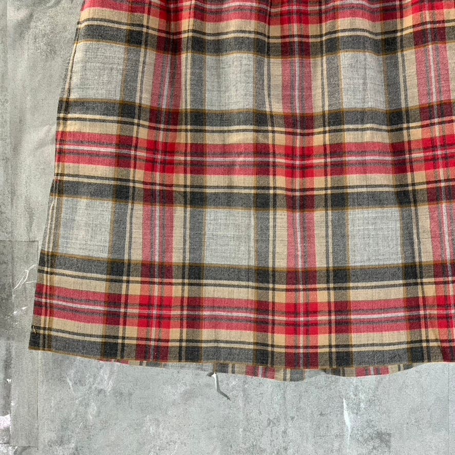 J.CREW Factory Women's Grey Plaid Elasticized Wool Sidewalk Pull-On Skirt SZ 0