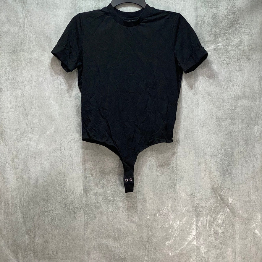 DANIELLE BERNSTEIN Black Solid T-Shirt Short Sleeve Bodysuit SZ XS