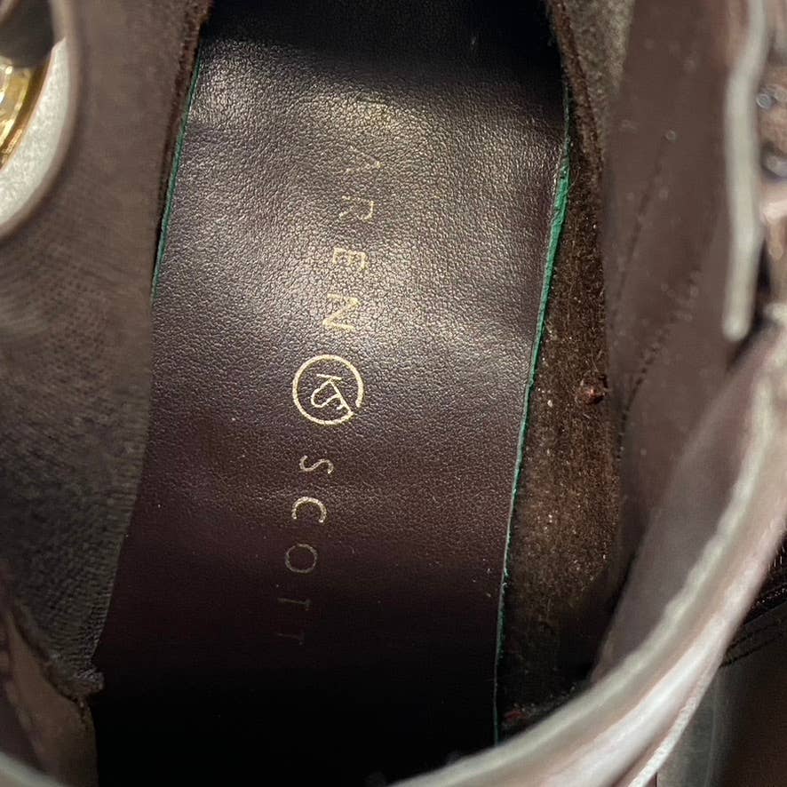 KAREN SCOTT Women's Dark Brown Nadine Almond-Toe Side-Zip Ankle Boots SZ 7