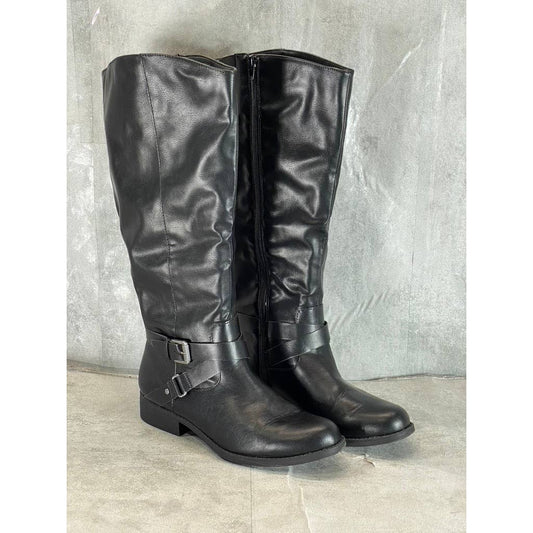 STYLE & CO Women's Black Marliee Full Side-Zip Round-Toe Tall Riding Boots SZ9.5