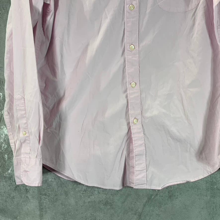 J.CREW Men's Light Pink Classic-Fit Secret Wash Button-Up Long-Sleeve Shirt SZ M