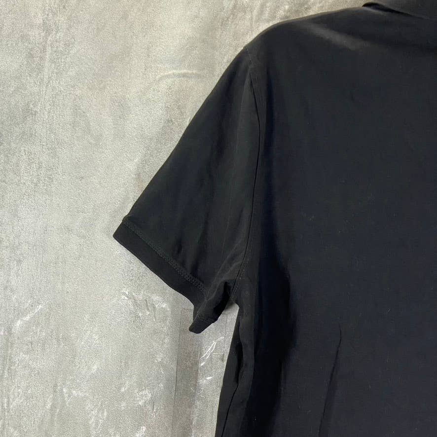 BANANA REPUBLIC Men's Black Solid New Performance Short-Sleeve Polo SZ M
