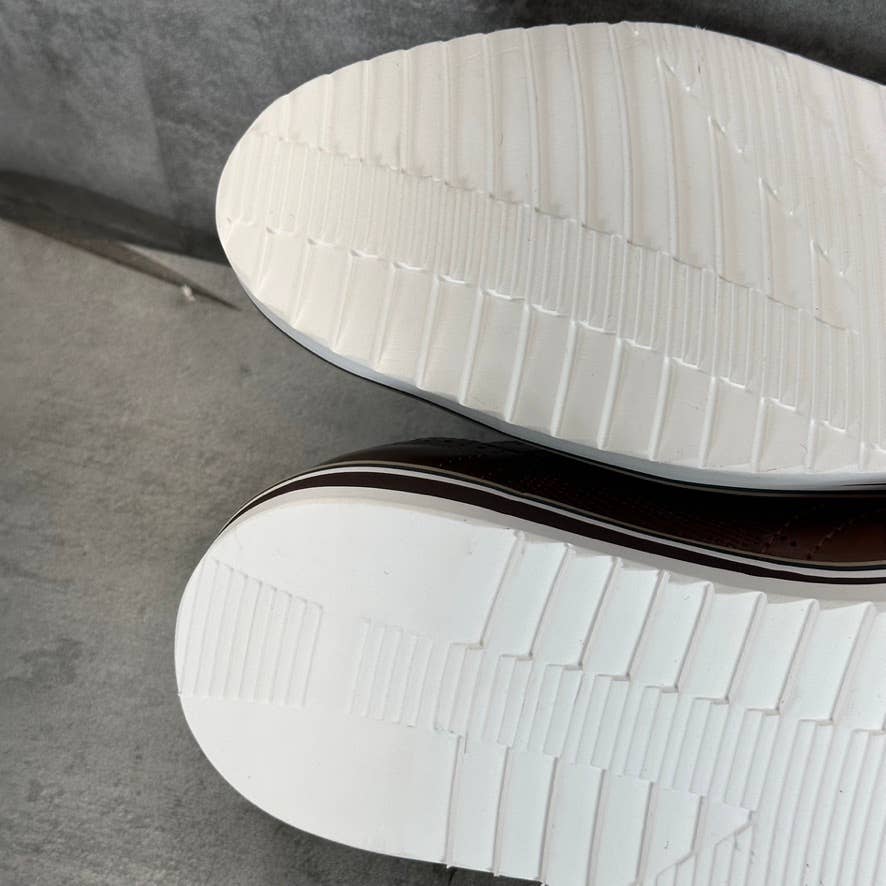 VANCE CO. Men's Brown Faux-Leather Warrick Memory Foam Wingtip Oxfords SZ 11