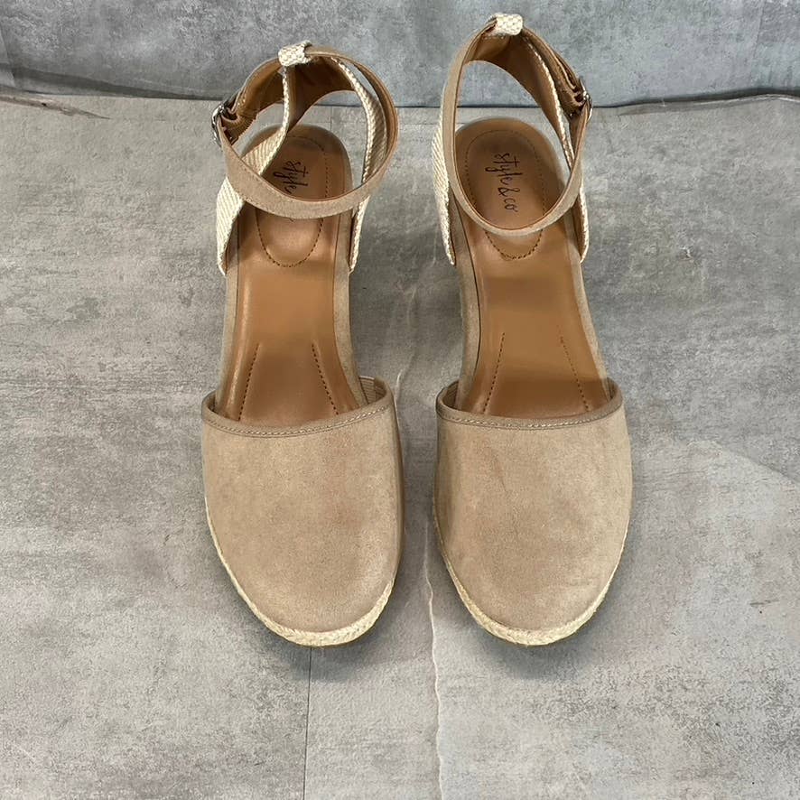 STYLE & CO Women's Light Taupe Mailena Closed-Toe Wedge Espadrille Sandal SZ10.5