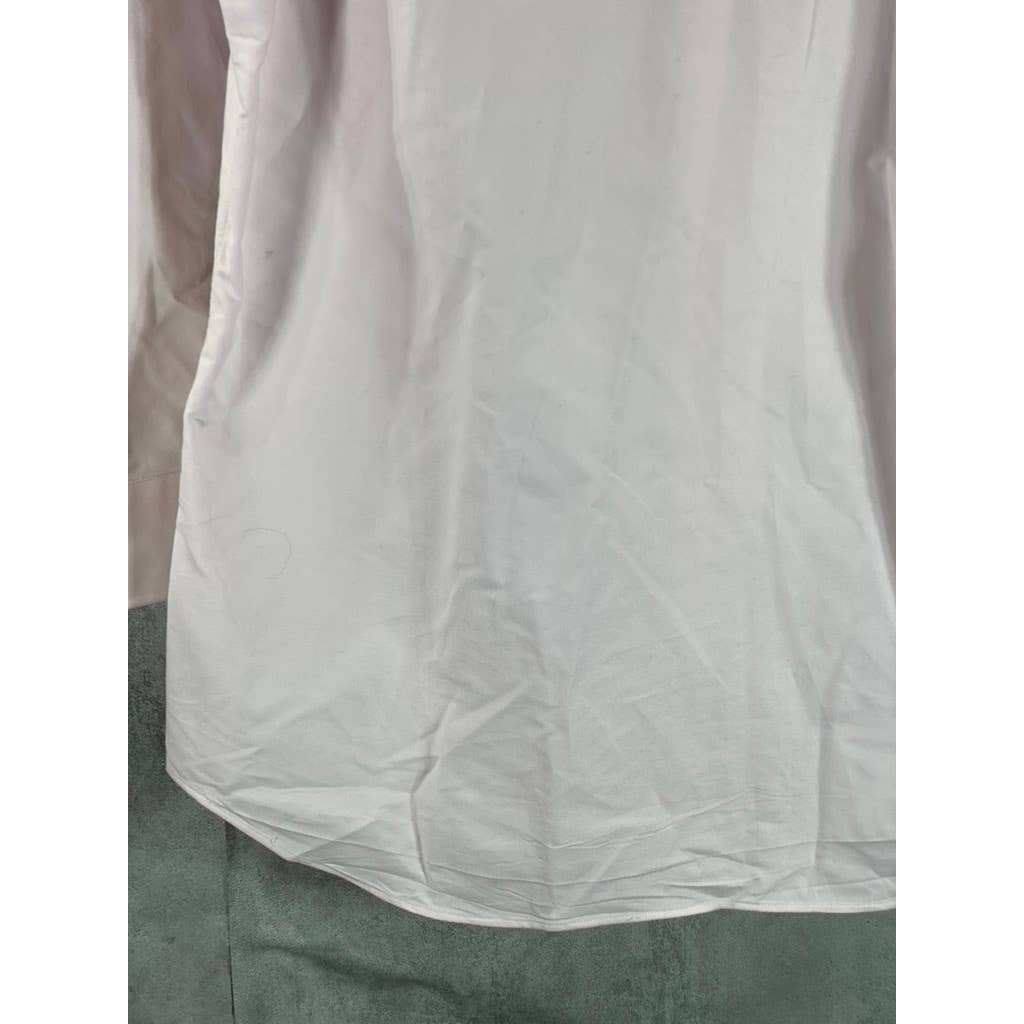 PAUL FREDRICK Men's Pink Classic-Fit Two Ply Cotton Oxford Shirt SZ 15.5-32