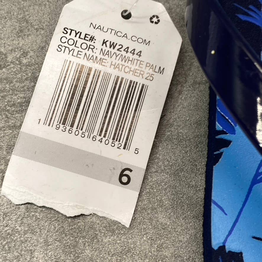 NAUTICA Women's Navy/White Palm Hatcher 25 Slip-On Flop Flop Sandals SZ 6