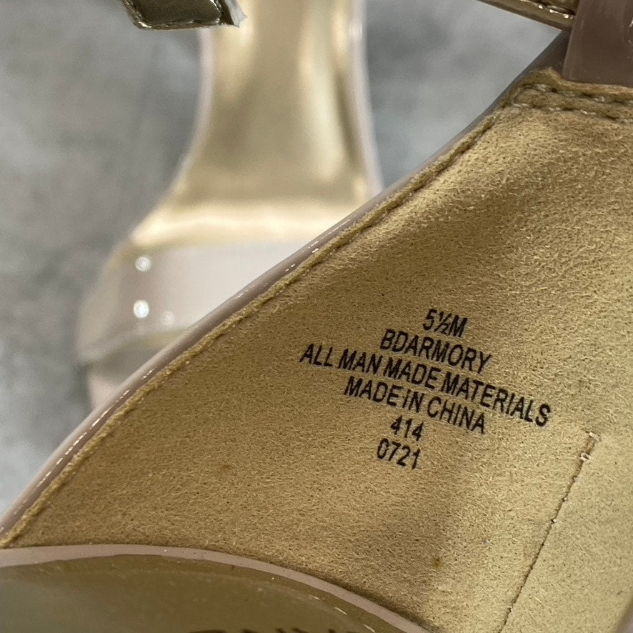 BANDOLINO Women's Oat Patent Armory Ankle Strap Block-Heel Dress Sandals SZ 5.5