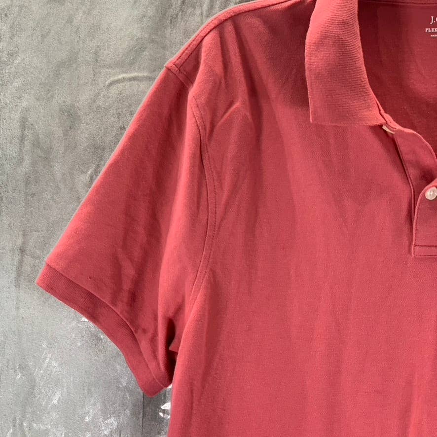 J.CREW Men's Dusty Red Flex Pique Short-Sleeve Polo Shirt SZ L