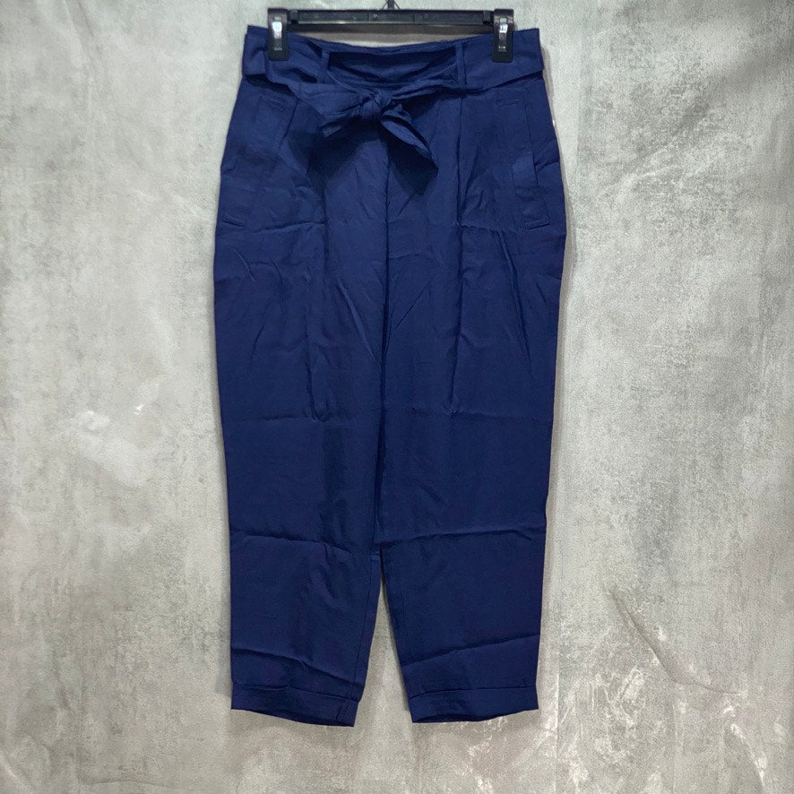 MAISON JULES Blue High-Rise Cropped Paperbag Pants SZ M