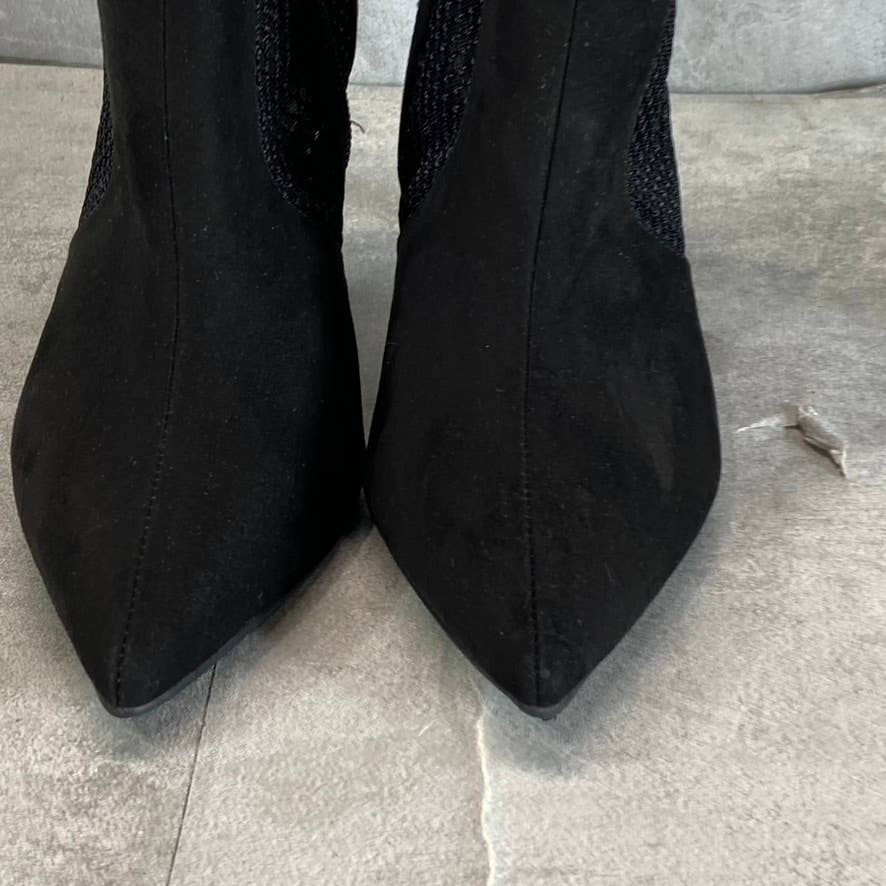 ALFANI Step N' Flex Women's Black Jamari Mesh Pointed-Toe Side-Zip Booties SZ 5