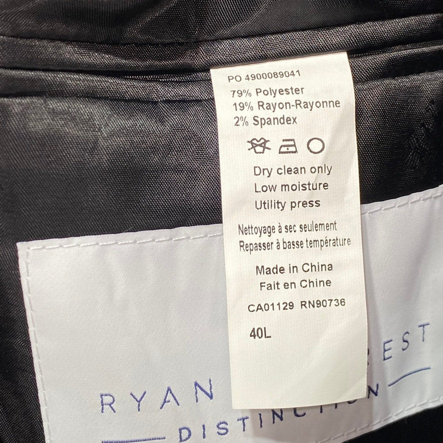 RYAN SEACREST DISTINCTION Black Slim-Fit Stretch Long Tuxedo Jacket SZ 40