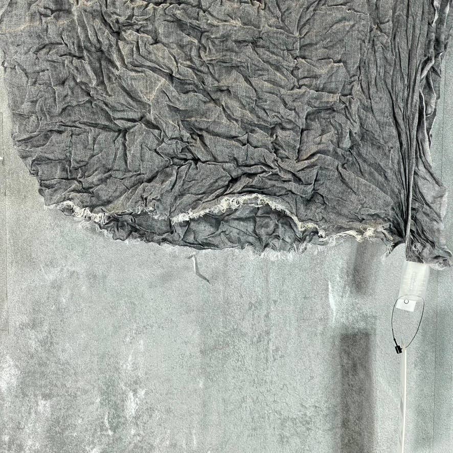 CALVIN KLEIN Women's Black Chambray Woven Scarf SZ OS