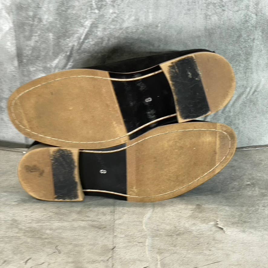 VANCE CO. Men's Wide Width Black Faux-Suede Marshall Chelsea Boots SZ 8