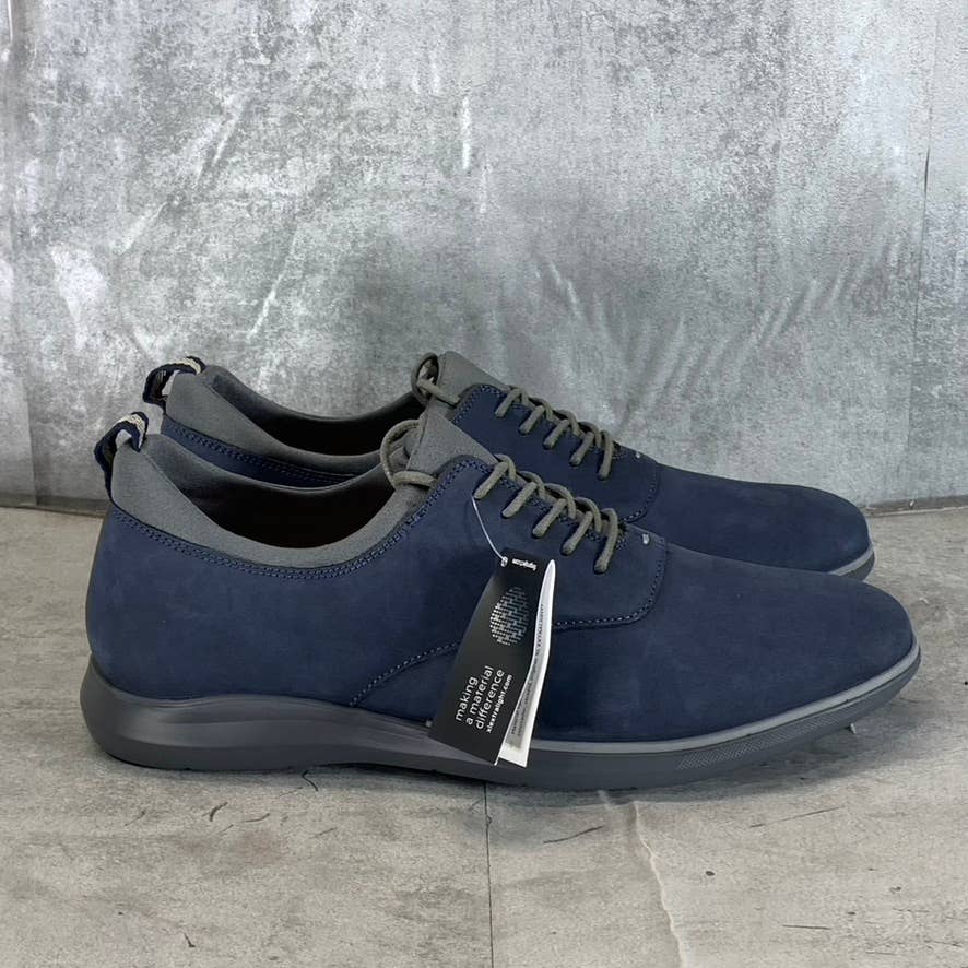 THOMAS & VINE Men's Navy Leather Hyde Tru Comfort Foam Lace-Up Sneakers SZ 10