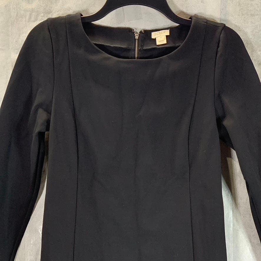 J.CREW Factory Women's Black Solid Long Sleeve Ponte Knee-Length Dress SZ XS