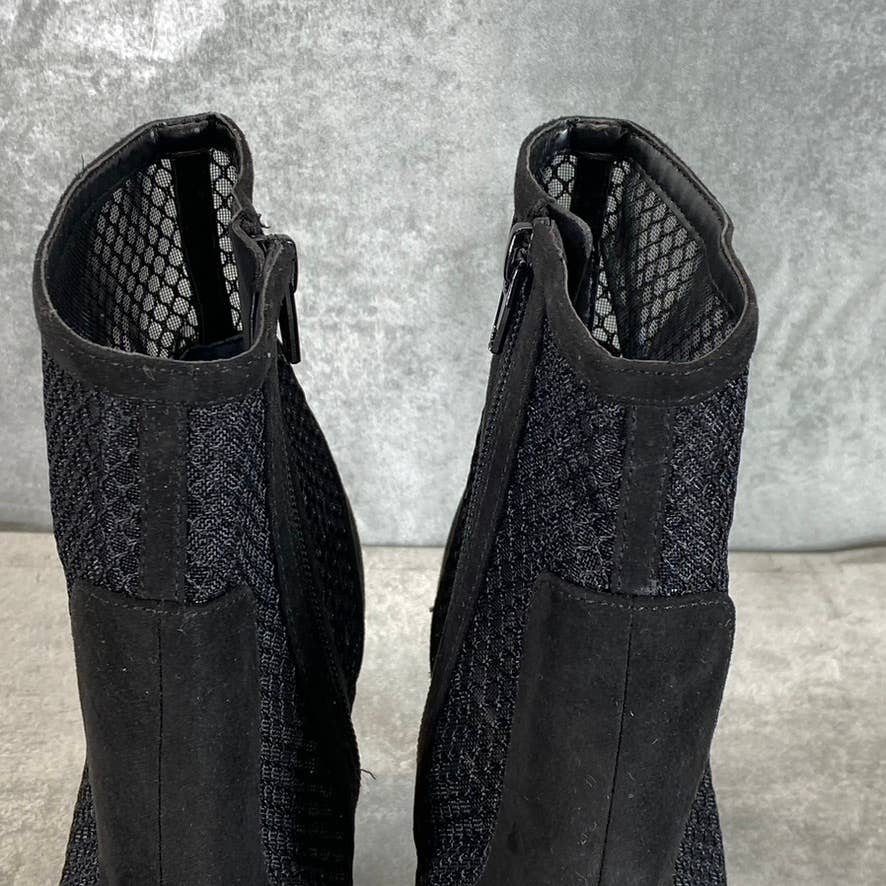 ALFANI Step N' Flex Women's Black Jamari Mesh Pointed-Toe Side-Zip Booties SZ 5