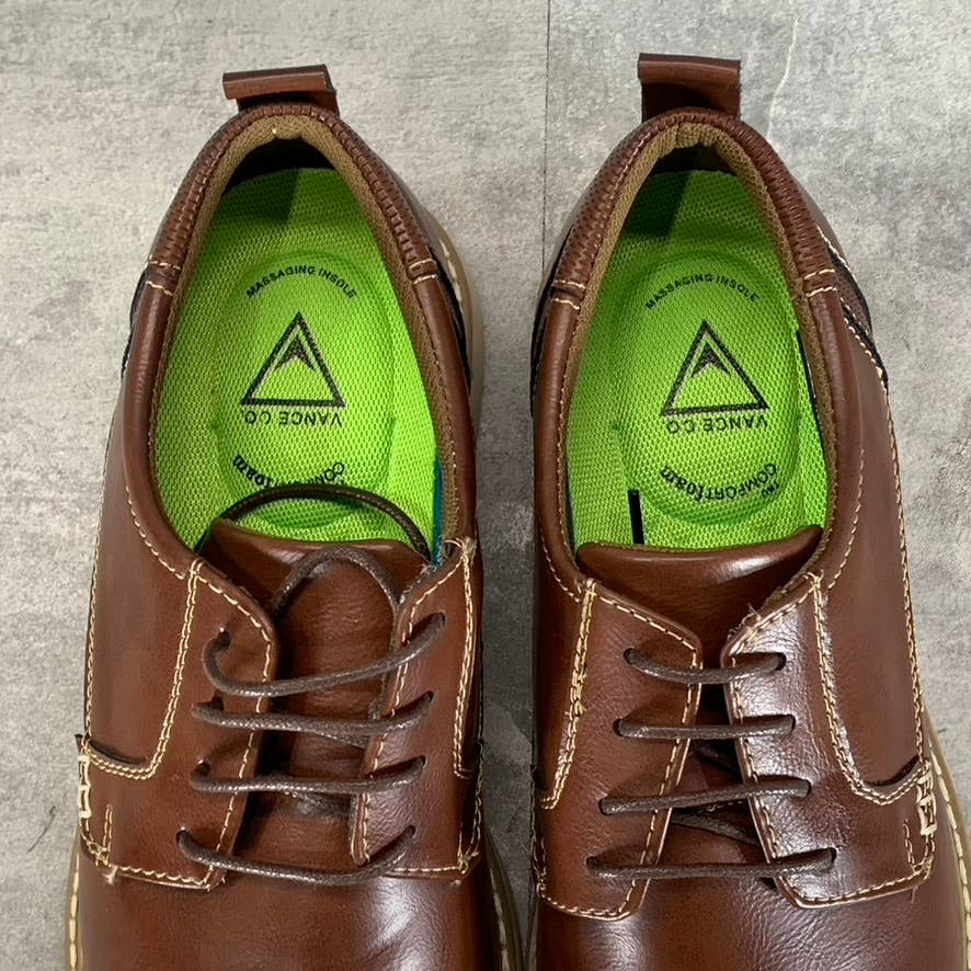 VANCE CO. Men's Brown Faux Leather Jedd Cap Toe Lace-Up Oxford SZ 9.5