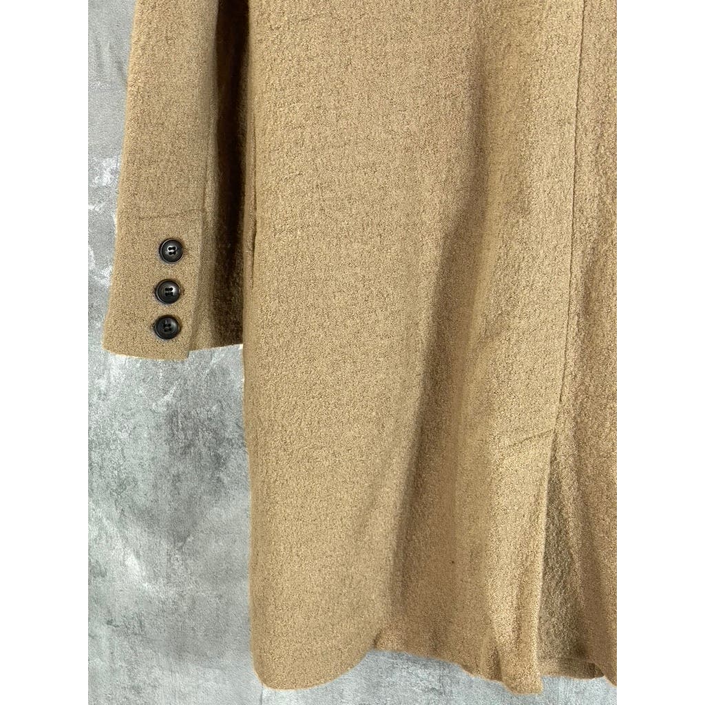 RACHEL ZOE Women's Tan One-Button Wool Blend Coat SZ S