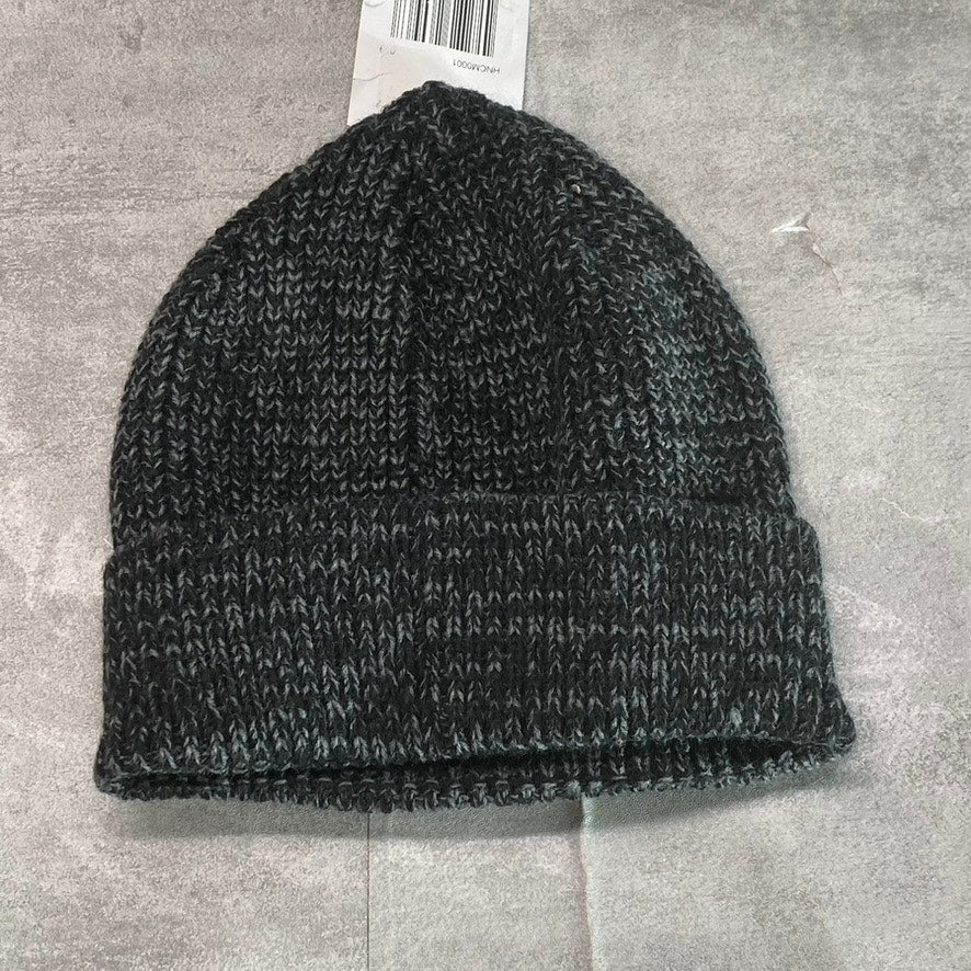 HURLEY Men's Black-Gray Mixed Yarn Knit Max Cuff 2.0 Beanie SZ OS