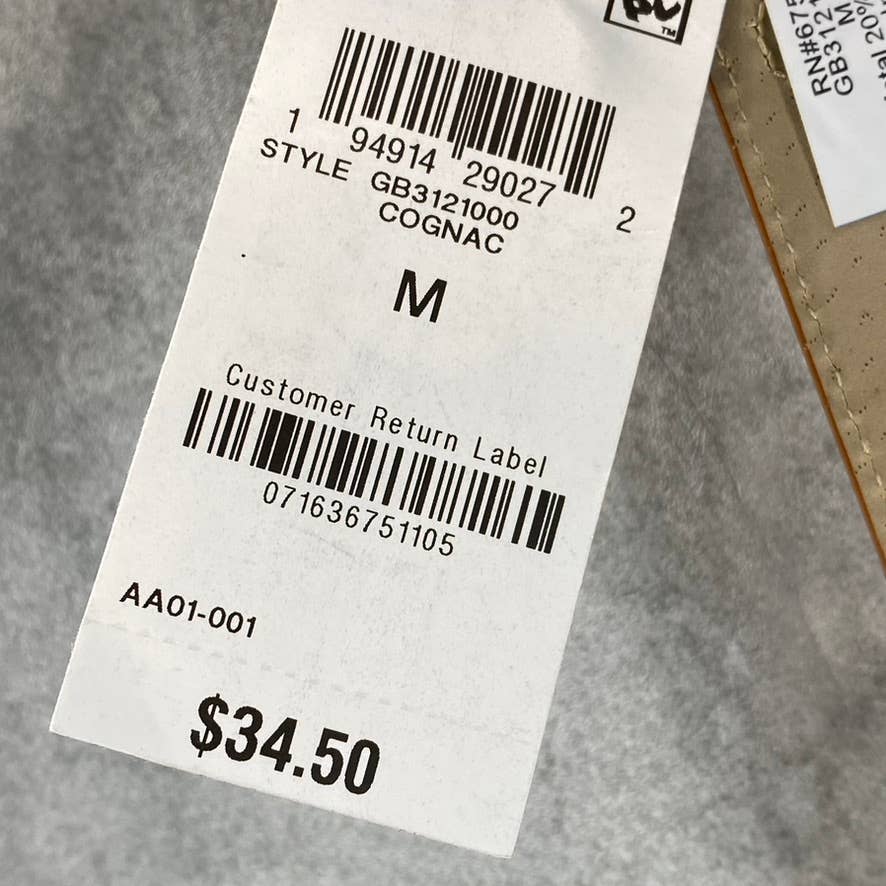 GIANI BERNINI Women's Cognac Faux-Leather Metal Link Belt SZ M