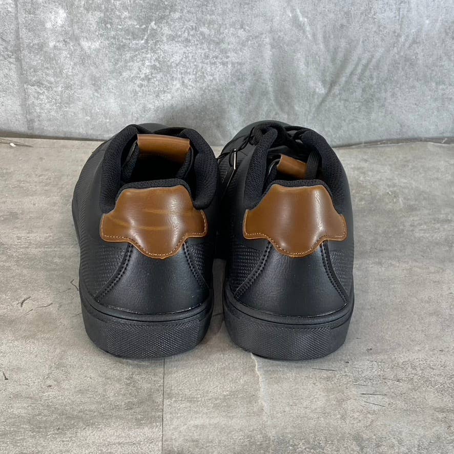 NEW YORK & COMPANY Men's Black Faux-Leather Cooper Low-Top Sneakers SZ 11