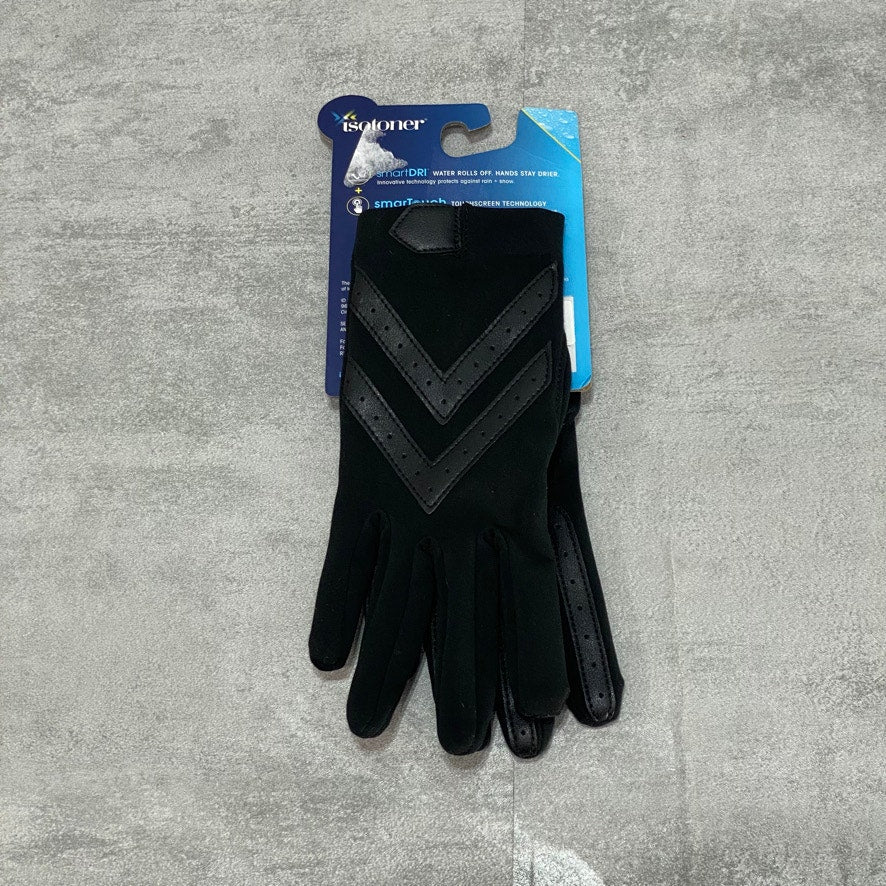 ISOTONER Signature Black SmartDRI Chevron Stretch Gloves SZ S/M