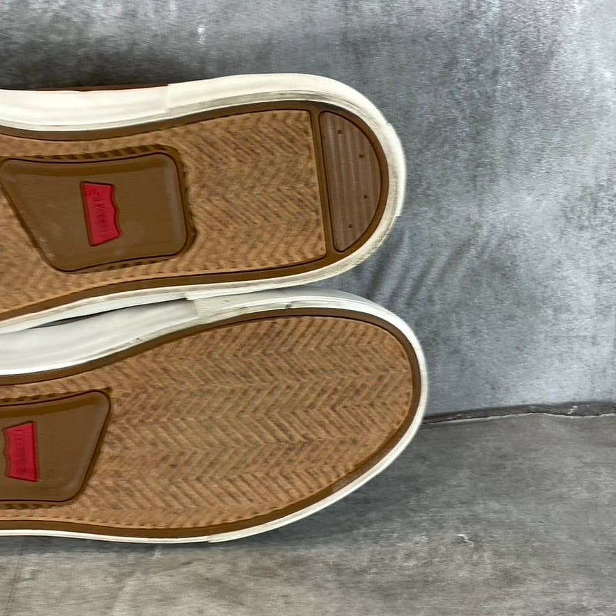 LEVI'S Men's Tan/Brown Munro NM Faux-Leather Retro Low-Top Lace-Up Sneaker SZ9.5