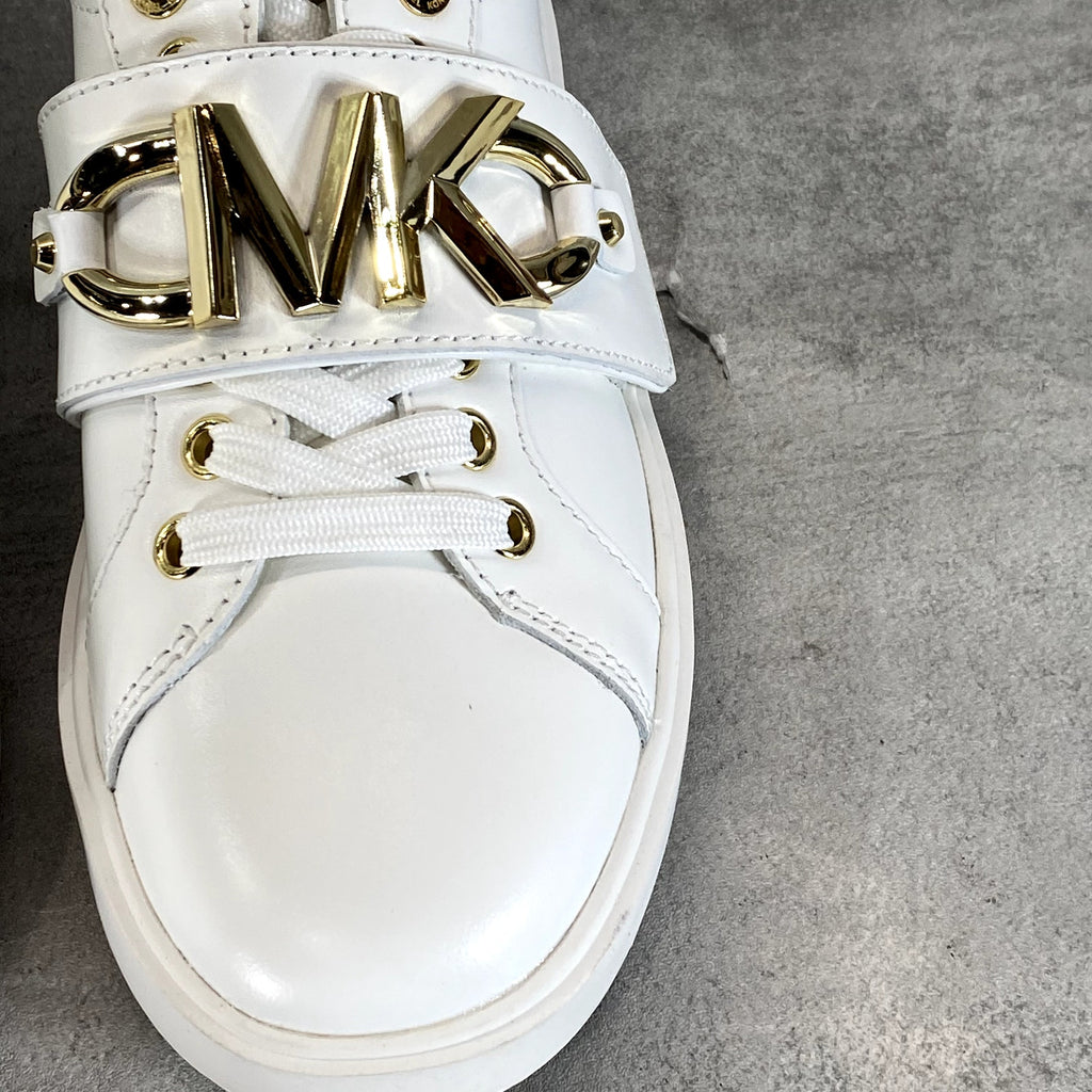MICHAEL MICHAEL KORS Women's White Leather Emmett Lace-Up Platform Sneakers SZ 5