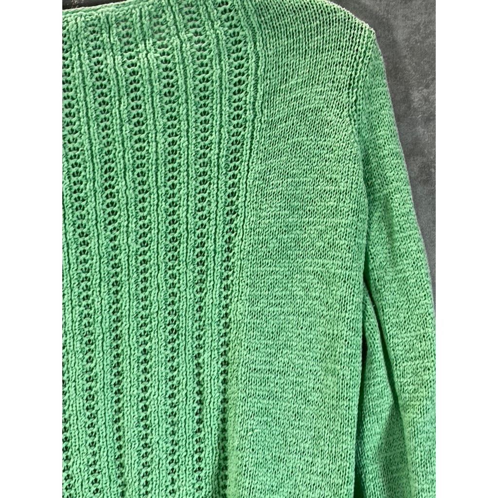 RACHEL ZOE Women's Mint Green Karla Crewneck Detailed Pullover Sweater SZ L