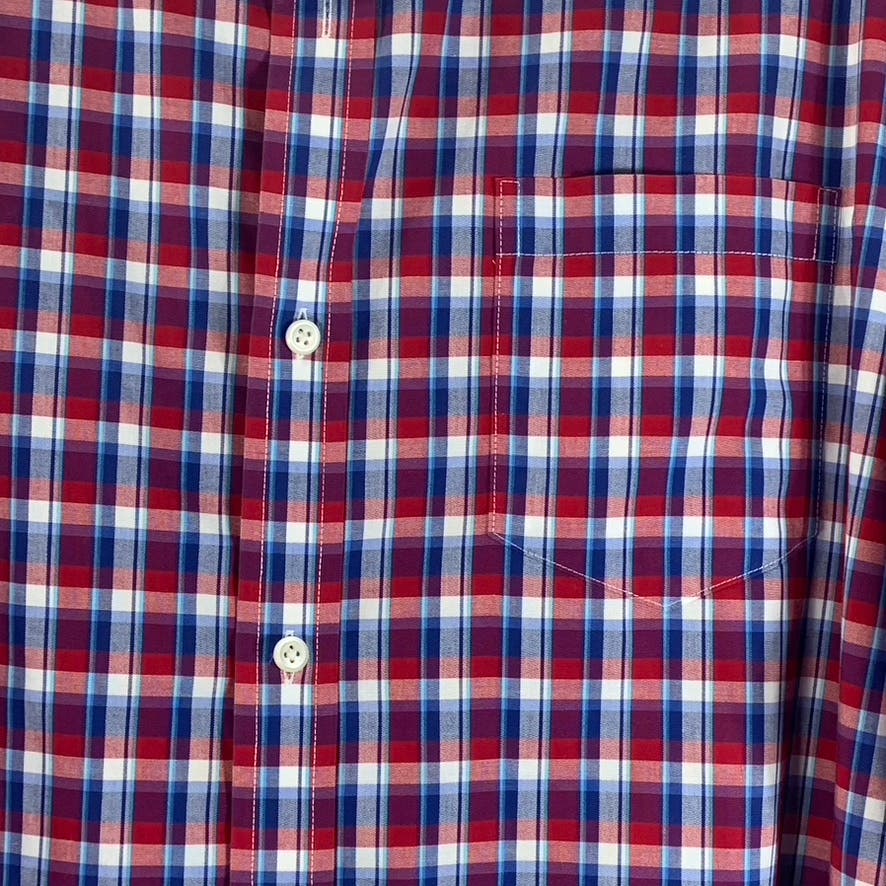 L.L. BEAN Men's Red/Blue Slightly Fitted Button-Up Long Sleeve Shirt SZ XL