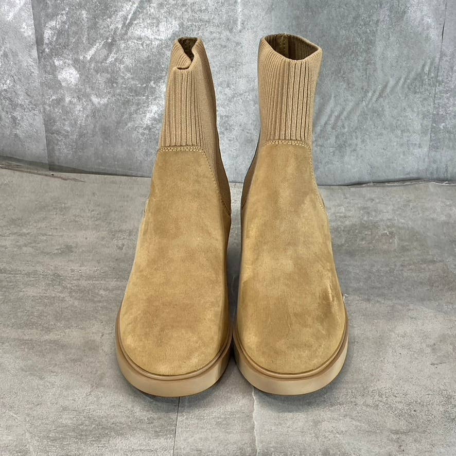 ANNE KLEIN iFlex Women's Dark Natural Faria Round-Toe Block-Heel Boots SZ 8.5