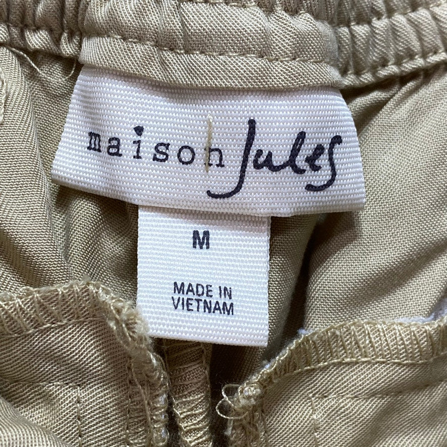 MAISON JULES Beige Cropped Paperbag Pants SZ M