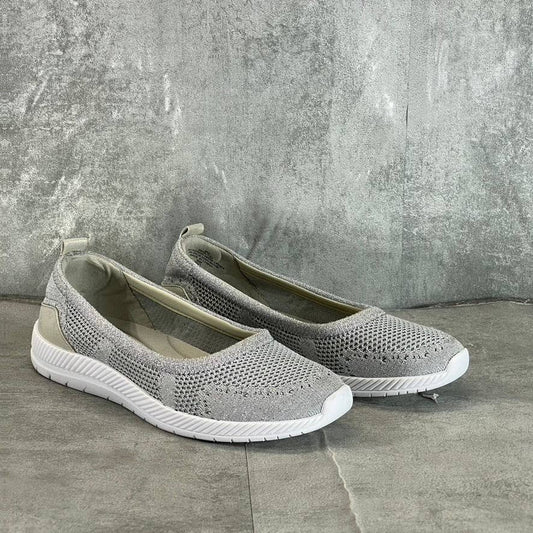 EASY SPIRIT Women's Silver Knit Mesh Glitz 2 Casual Slip-On Walking Shoes SZ 9