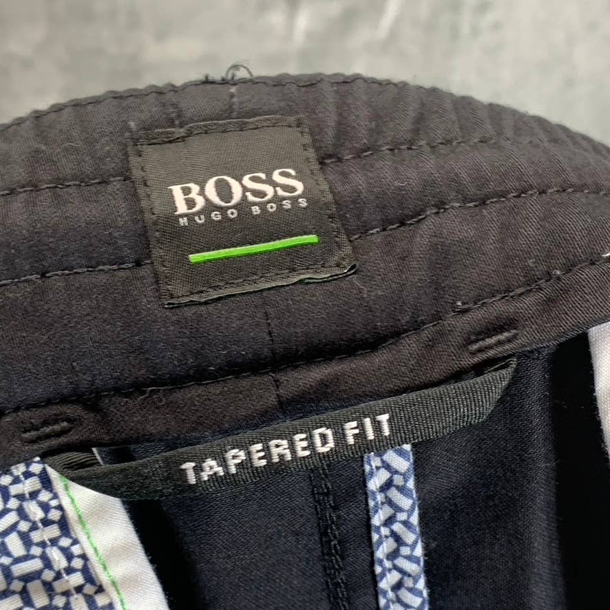 BOSS HUGO BOSS Men's Black Striped Tapered-Fit Stretch Pull-On Track Pants SZ XL