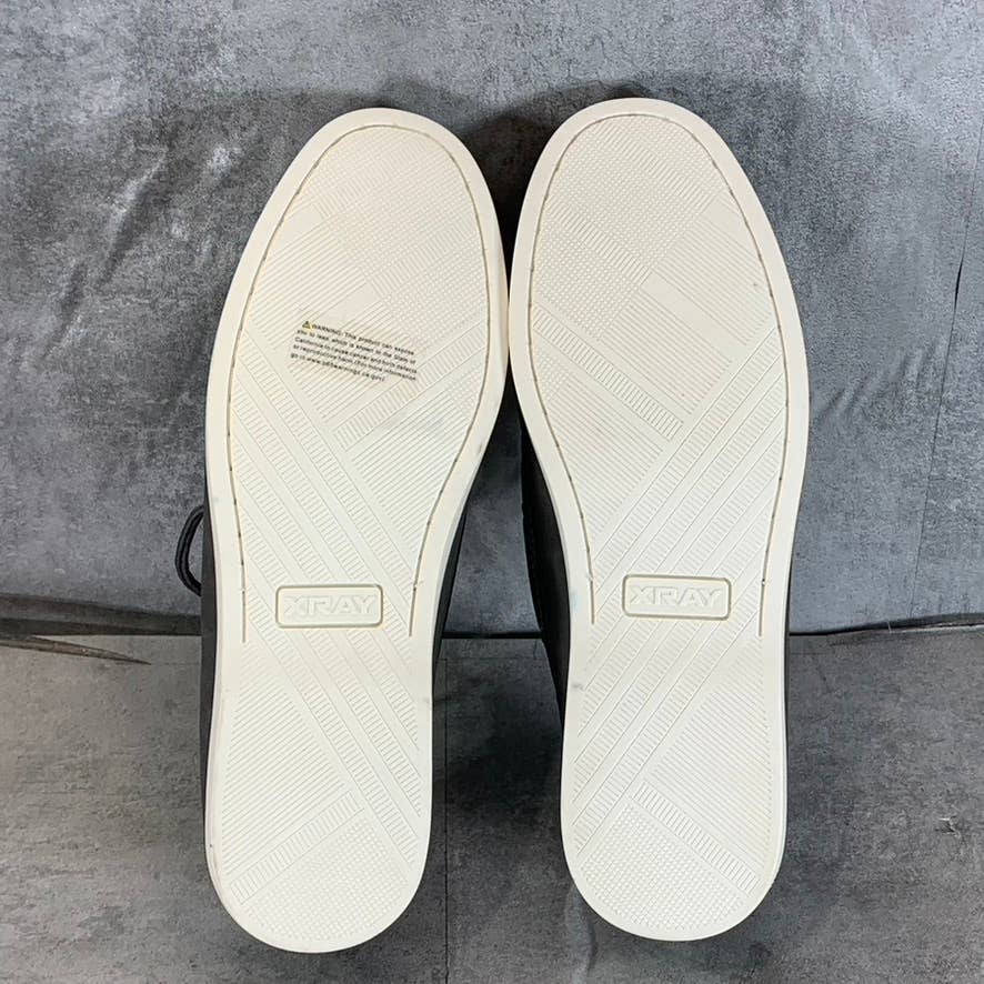 XRAY Men's Gray Perforated Faux-Leather Zahav Lace-Up Boat Shoes SZ 8.5